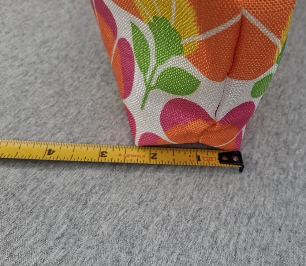 CLINIQUE Floral Print Cosmetic Makeup Bag Zipper Pouch 9.5